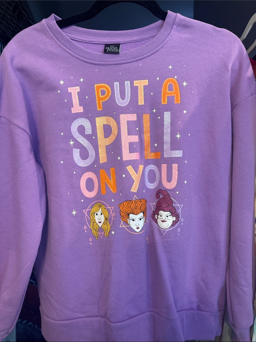I Put A Spell On You Girls' Purple Graphic Sweatshirt